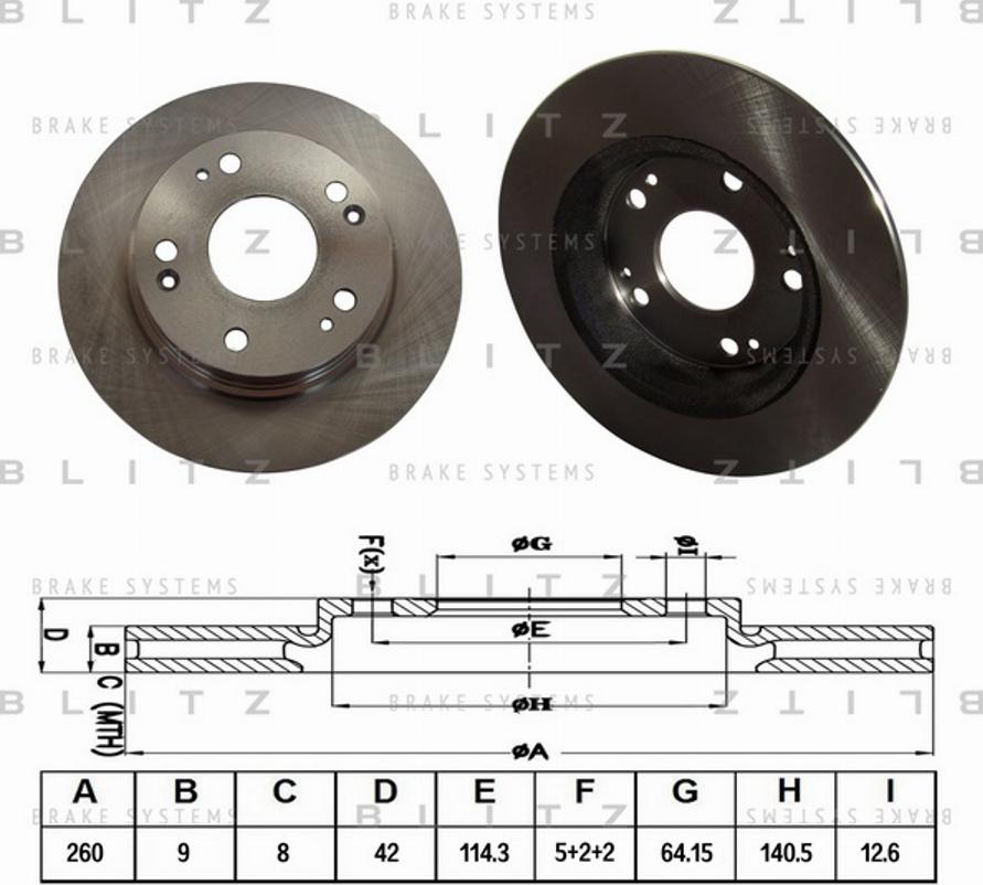 Blitz BS0277 - Тормозной диск autospares.lv