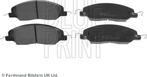 Blue Print ADA104256 - Тормозные колодки, дисковые, комплект autospares.lv