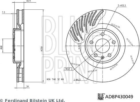 Blue Print ADBP430049 - Тормозной диск autospares.lv