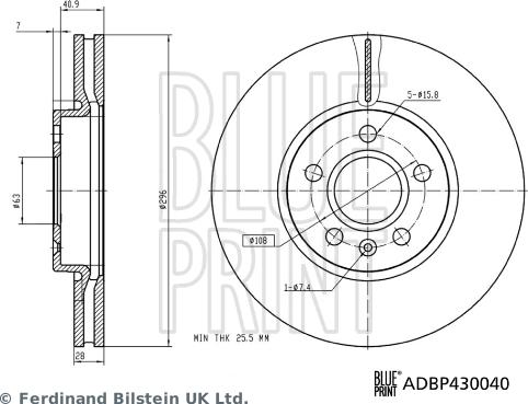 Blue Print ADBP430040 - Тормозной диск autospares.lv