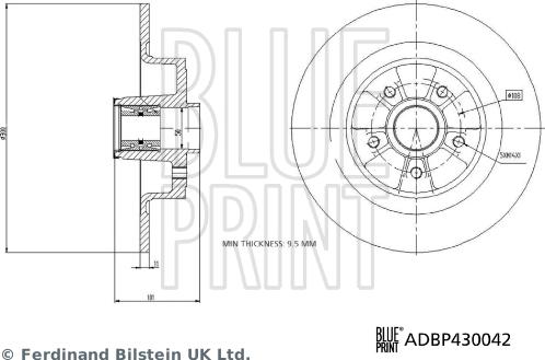 Blue Print ADBP430042 - Тормозной диск autospares.lv