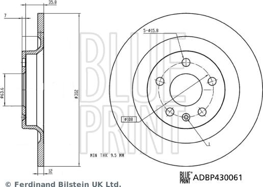 Blue Print ADBP430061 - Тормозной диск autospares.lv