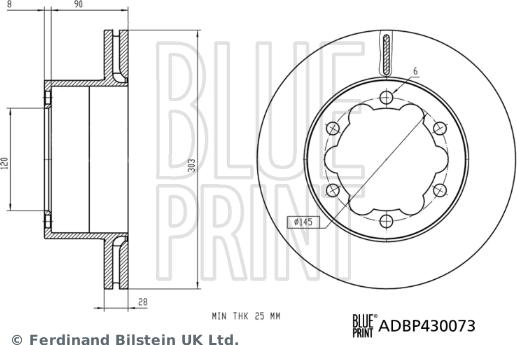 Blue Print ADBP430073 - Тормозной диск autospares.lv