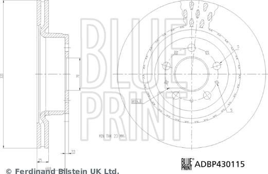 Blue Print ADBP430115 - Тормозной диск autospares.lv