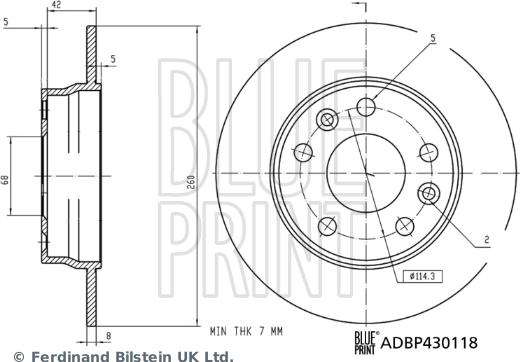 Blue Print ADBP430118 - Тормозной диск autospares.lv