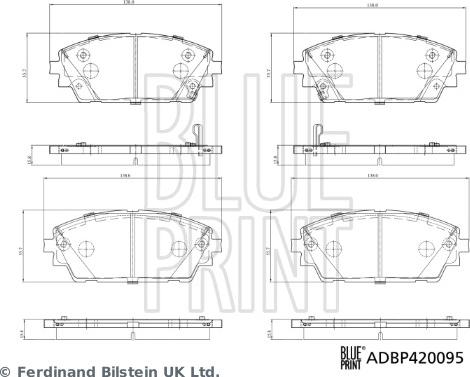 Blue Print ADBP420095 - Тормозные колодки, дисковые, комплект autospares.lv