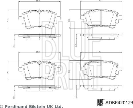 Blue Print ADBP420123 - Тормозные колодки, дисковые, комплект autospares.lv