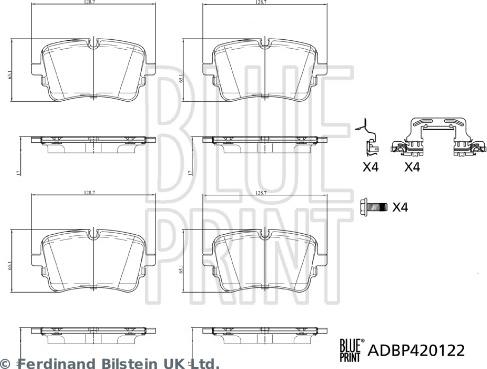 Blue Print ADBP420122 - Тормозные колодки, дисковые, комплект autospares.lv