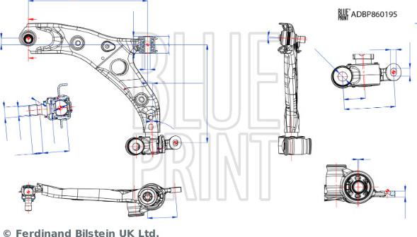 Blue Print ADBP860195 - Рычаг подвески колеса autospares.lv