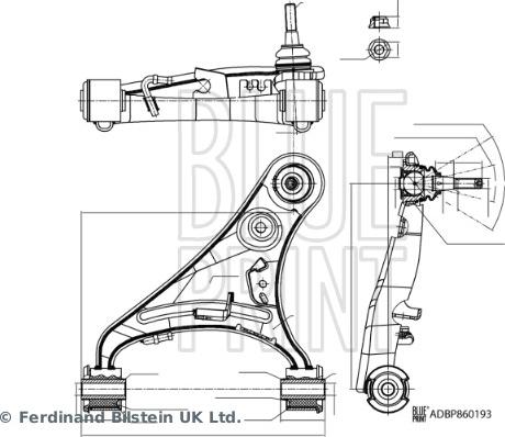 Blue Print ADBP860193 - Рычаг подвески колеса autospares.lv