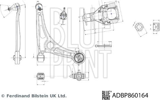 Blue Print ADBP860164 - Рычаг подвески колеса autospares.lv