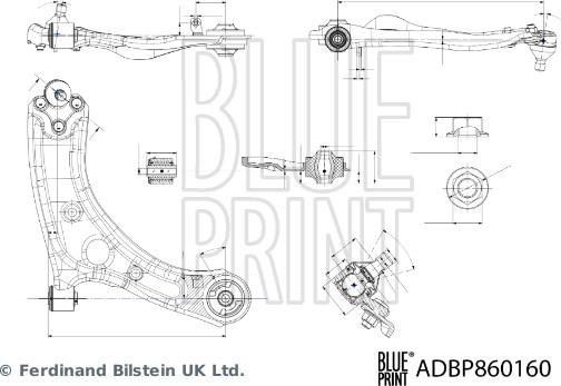 Blue Print ADBP860160 - Рычаг подвески колеса autospares.lv