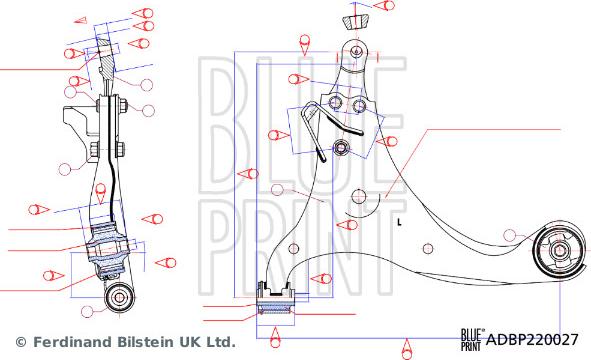 Blue Print ADBP860187 - Рычаг подвески колеса autospares.lv