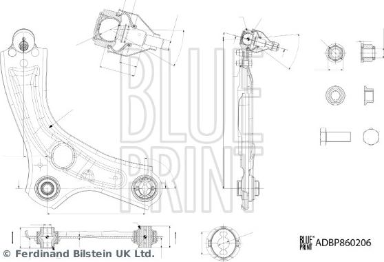 Blue Print ADBP860206 - Рычаг подвески колеса autospares.lv