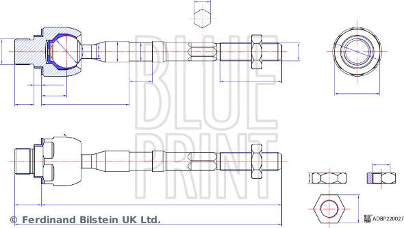 Blue Print ADBP870094 - Осевой шарнир, рулевая тяга autospares.lv