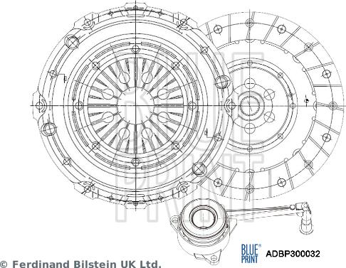 Blue Print ADBP300032 - Комплект сцепления autospares.lv