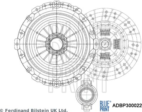 Blue Print ADBP300022 - Комплект сцепления autospares.lv