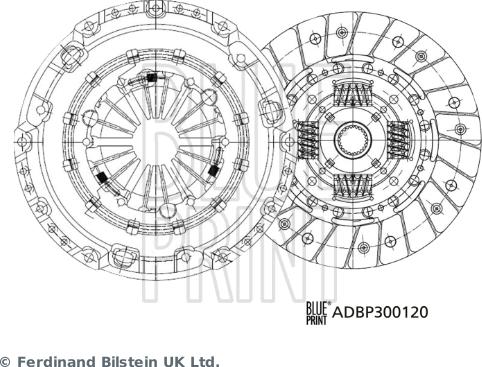 Blue Print ADBP300120 - Комплект сцепления autospares.lv