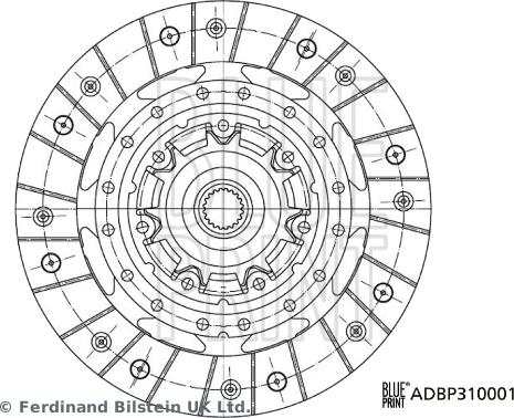 Blue Print ADBP310001 - Диск сцепления, фрикцион autospares.lv