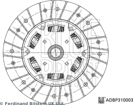 Blue Print ADBP310003 - Диск сцепления, фрикцион autospares.lv