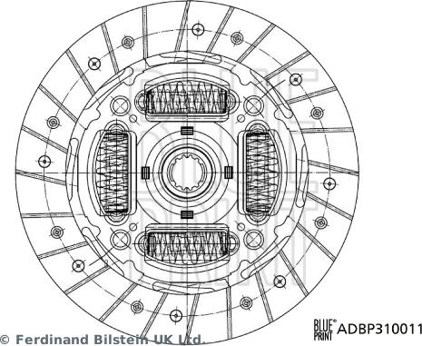 Blue Print ADBP310011 - Диск сцепления, фрикцион autospares.lv