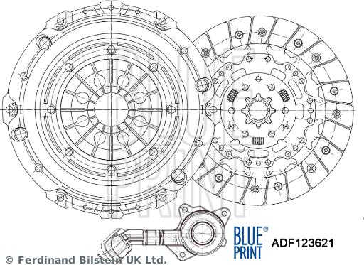 Blue Print ADF123621 - Комплект сцепления autospares.lv