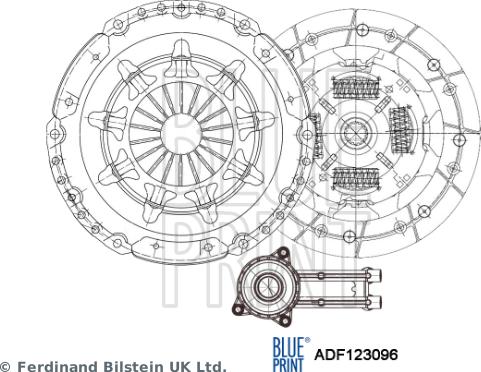 Blue Print ADF123096 - Комплект сцепления autospares.lv