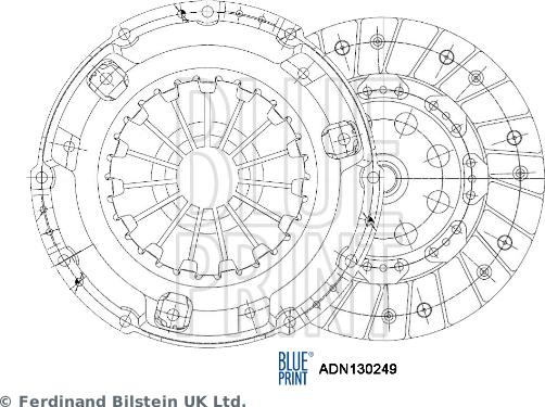 Blue Print ADN130249 - Комплект сцепления autospares.lv