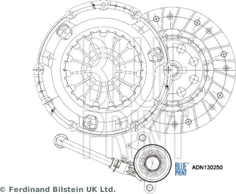 Blue Print ADN130250 - Комплект сцепления autospares.lv