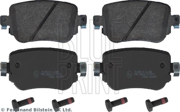 Blue Print ADV184250 - Тормозные колодки, дисковые, комплект autospares.lv