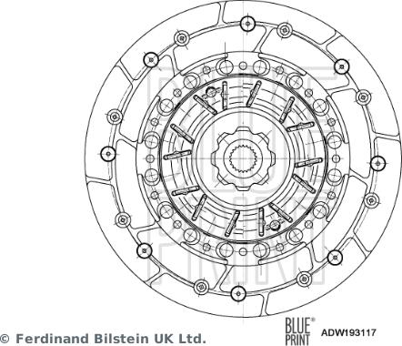 Blue Print ADW193117 - Диск сцепления, фрикцион autospares.lv