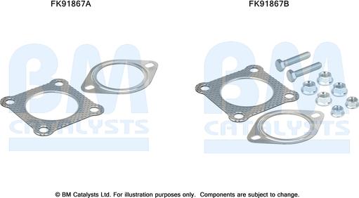 BM Catalysts FK91867 - Монтажный комплект, катализатор autospares.lv