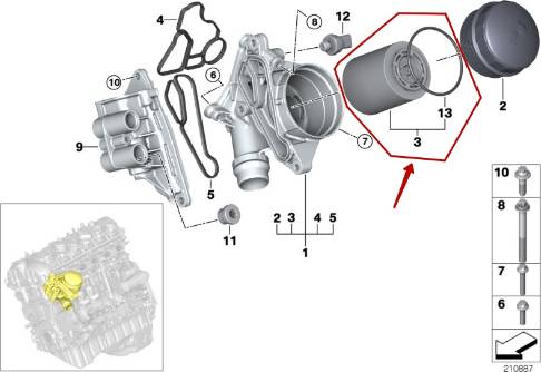 BMW 11 42 7 953 129 - Масляный фильтр autospares.lv