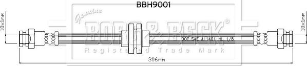 Borg & Beck BBH9001 - Тормозной шланг autospares.lv