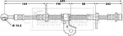 Borg & Beck BBH6698 - Тормозной шланг autospares.lv