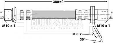 Borg & Beck BBH6752 - Тормозной шланг autospares.lv