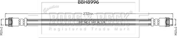 Borg & Beck BBH8996 - Тормозной шланг autospares.lv