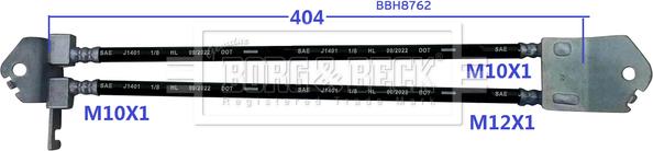 Borg & Beck BBH8762 - Тормозной шланг autospares.lv