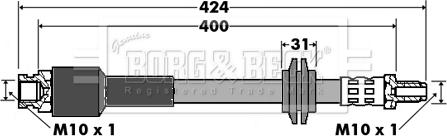 Borg & Beck BBH7426 - Тормозной шланг autospares.lv