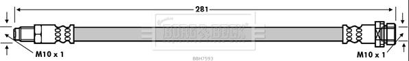 Borg & Beck BBH7593 - Тормозной шланг autospares.lv