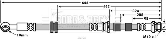 Borg & Beck BBH7558 - Тормозной шланг autospares.lv