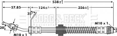 Borg & Beck BBH7131 - Тормозной шланг autospares.lv