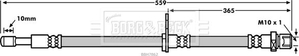 Borg & Beck BBH7862 - Тормозной шланг autospares.lv