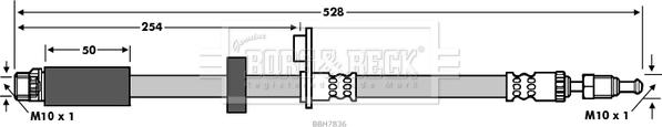 Borg & Beck BBH7836 - Тормозной шланг autospares.lv