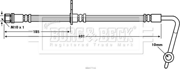 Borg & Beck BBH7716 - Тормозной шланг autospares.lv