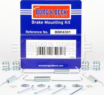 Borg & Beck BBK6301 - Комплектующие, барабанный тормозной механизм autospares.lv