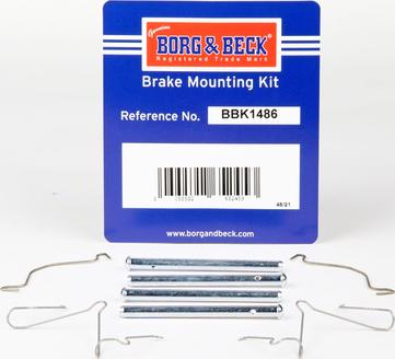 Borg & Beck BBK1486 - Комплектующие для колодок дискового тормоза autospares.lv