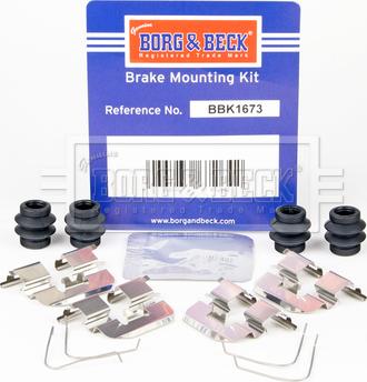 Borg & Beck BBK1673 - Комплектующие для колодок дискового тормоза autospares.lv