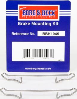 Borg & Beck BBK1045 - Комплектующие для колодок дискового тормоза autospares.lv