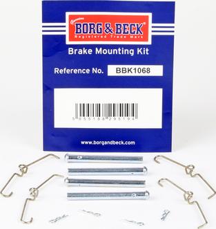 Borg & Beck BBK1068 - Комплектующие для колодок дискового тормоза autospares.lv